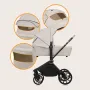 Carucior 3 in 1, Lionelo, Mika Plus, Cadru din aluminiu, Cu landou intarit si salteluta moale, Cu scoica auto testata ADAC, Reversibil, Cu sistem de ventilatie 3D, Cu accesorii, Pana la 22 kg, EN1888-1 EN1888-2 EN1466 ECE R129, Bej - 46