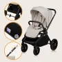 Carucior 3 in 1, Lionelo, Mika Plus, Cadru din aluminiu, Cu landou intarit si salteluta moale, Cu scoica auto testata ADAC, Reversibil, Cu sistem de ventilatie 3D, Cu accesorii, Pana la 22 kg, EN1888-1 EN1888-2 EN1466 ECE R129, Bej - 47
