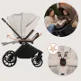 Carucior 3 in 1, Lionelo, Mika Plus, Cadru din aluminiu, Cu landou intarit si salteluta moale, Cu scoica auto testata ADAC, Reversibil, Cu sistem de ventilatie 3D, Cu accesorii, Pana la 22 kg, EN1888-1 EN1888-2 EN1466 ECE R129, Bej - 54