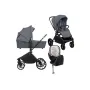 Carucior 4 in 1, Lionelo, Mika Plus, Cu scoica auto Moxie Bej cu baza rotativa 360, Reversibil, Cu sistem de ventilatie 3D, Cu accesorii, Pana la 22 kg, EN1888-1 EN1888-2 EN1466 ECE R129, Gri