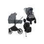 Carucior 4 in 1, Lionelo, Mika Plus, Cu scoica auto Moxie Black Carbon cu baza rotativa 360, Reversibil, Cu sistem de ventilatie 3D, Cu accesorii, Pana la 22 kg, EN1888-1 EN1888-2 EN1466 ECE R129, Gri