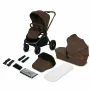 Carucior 4 in 1, Lionelo, Mika Plus, Cu scoica auto Moxie Mov cu baza rotativa 360, Reversibil, Cu sistem de ventilatie 3D, Cu accesorii, Pana la 22 kg, EN1888-1 EN1888-2 EN1466 ECE R129, Maro - 76