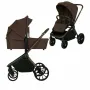 Carucior 4 in 1, Lionelo, Mika Plus, Cu scoica auto Moxie Mov cu baza rotativa 360, Reversibil, Cu sistem de ventilatie 3D, Cu accesorii, Pana la 22 kg, EN1888-1 EN1888-2 EN1466 ECE R129, Maro - 77