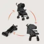 Carucior sport compact, Lionelo, Irma, Spatar ajustabil in 4 pozitii, Suport picioare reglabil, Manere rotative, Pliere tip umbrela, 6- 36 luni, Pana la 15 kg, Conform cu EN1888-1:2018, Gri inchis - 19