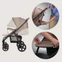 Carucior sport, Lionelo, Annet Plus, De la nastere, Cu accesorii si capotina XXL reglabila, 0 - 22 Kg, Conform cu standardele europene de securitate EN1888-1 si EN1888-2, Bej - 18