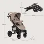 Carucior sport, Lionelo, Annet Plus, De la nastere, Cu accesorii si capotina XXL reglabila, 0 - 22 Kg, Conform cu standardele europene de securitate EN1888-1 si EN1888-2, Bej - 28