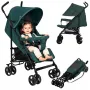 Carucior sport, Lionelo, Elia, Cu plasa de tantari, Suport de picioare reglabil, Spatar ajustabil in 4 pozitii, Capotina XXL, Pliere tip umbrela, Capacitate 15 kg, 6 luni+, EN 1888, Verde grafit - 3