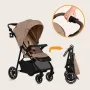 Carucior sport, Lionelo, Emma One, Cu tavita, Suport pahar, Plasa de tantari, Roti EVA, Maner reglabil, Pana la 22 kg, 6 luni+, Conform cu EN1888-1, Bej - 28