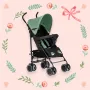 Carucior sport, FreeON, Simple, Spatar si suport picioare reglabile, Capotina cu fereastra, EN 1888-1:2018 si A1:A1:2022, Black/Green - 5