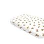 Cearceaf cu elastic, Qmini, Pentru pat 160x80 cm, Din bumbac certificat Oeko Tex Standard 100, Design, Teddy Toys - 1