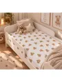 Cearceaf cu elastic, Qmini, Pentru pat 160x80 cm, Din bumbac certificat Oeko Tex Standard 100, Design, Teddy Toys - 2