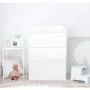 Comoda, Qmini, Wladi, Cu masa pentru infasat demontabila, Cu 3 sertare, Din pal+placa HDF, Alb - 1