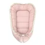 Cosulet bebelus, MimiNu, Premium, Pentru dormit, Baby Nest 55 x 75 cm, Cu Volanase si dantela, Husa 100% bumbac, Din bumbac certificat Oeko Tex Standard 100, Powder Pink