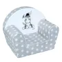 Fotoliu din burete, New Baby, Pentru copii, 42x53, Din spuma, Cu husa din bumbac, 9 luni - 5 ani, Zebra Grey - 1