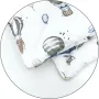 Lenjerie patut cu 5 piese, MimiNu, Cu cearceaf 120x60 cm, Pilota, Pernuta, 2 aparatori, Din bumbac certificat Oeko Tex Standard 100, Blue Plane - 7