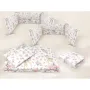 Lenjerie patut cu 5 piese, MimiNu, Cu cearceaf 120x60 cm, Pilota, Pernuta, 2 aparatori, Din bumbac certificat Oeko Tex Standard 100, Sweet Deer Pink - 2