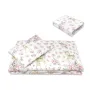 Lenjerie patut cu 5 piese, MimiNu, Cu cearceaf 120x60 cm, Pilota, Pernuta, 2 aparatori, Din bumbac certificat Oeko Tex Standard 100, Sweet Deer Pink - 4