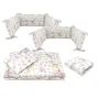 Lenjerie patut cu 5 piese, MimiNu, Cu cearceaf 120x60 cm, Pilota, Pernuta, 2 aparatori, Din bumbac certificat Oeko Tex Standard 100, Sweet Deer Pink