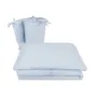Lenjerie patut cu 3 piese, MimiNu, Pentru patut 120x60 cm, Cu volanase, Cu protectie laterala, Din bumbac certificat Oeko Tex Standard 100, Colectia Royal, Blue