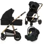 Carucior 3 in 1, Lionelo, Amber, Cadru aluminiu, Cu landou intarit si salteluta moale, Cu scoica auto testata ADAC, Reversibil, Cu accesorii, Geanta parinti, Pana la 22 kg, EN1888-1 EN1888-2 EN1466 ECE R129, Negru onyx - 2