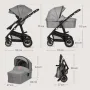 Carucior 3 in 1, Lionelo, Bianka, Transformabil, Cadru aluminiu, Cu landou si salteluta moale, Cu scoica auto, Cu multiple accesorii, Sustine 22 kg, 0 luni+, EN1466:2014+AC:2015, EN1888, Gri - 33