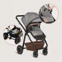 Carucior 3 in 1, Lionelo, Bianka, Transformabil, Cadru aluminiu, Cu landou si salteluta moale, Cu scoica auto, Cu multiple accesorii, Sustine 22 kg, 0 luni+, EN1466:2014+AC:2015, EN1888, Gri - 36