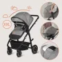 Carucior 3 in 1, Lionelo, Bianka, Transformabil, Cadru aluminiu, Cu landou si salteluta moale, Cu scoica auto, Cu multiple accesorii, Sustine 22 kg, 0 luni+, EN1466:2014+AC:2015, EN1888, Gri - 40