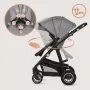 Carucior 3 in 1, Lionelo, Bianka, Transformabil, Cadru aluminiu, Cu landou si salteluta moale, Cu scoica auto, Cu multiple accesorii, Sustine 22 kg, 0 luni+, EN1466:2014+AC:2015, EN1888, Gri - 41