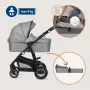 Carucior 3 in 1, Lionelo, Bianka, Transformabil, Cadru aluminiu, Cu landou si salteluta moale, Cu scoica auto, Cu multiple accesorii, Sustine 22 kg, 0 luni+, EN1466:2014+AC:2015, EN1888, Gri - 43