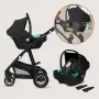 Carucior 3 in 1, Lionelo, Bianka, Transformabil, Cadru aluminiu, Cu landou si salteluta moale, Cu scoica auto, Cu multiple accesorii, Sustine 22 kg, 0 luni+, EN1466:2014+AC:2015, EN1888, Gri - 44