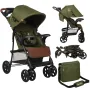 Carucior sport, Lionelo, Emma Plus, Cu tavita, 2 Suporturi pentru pahar, Geanta accesorii, Conform cu standardul european de securitate EN1888-1, Forest Green - 3