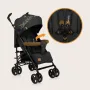 Carucior sport compact, Lionelo, Irma, Spatar ajustabil in 4 pozitii, Suport picioare reglabil, Manere rotative, Pliere tip umbrela, 6- 36 luni, Pana la 15 kg, Conform cu EN1888-1:2018, Negru - 16