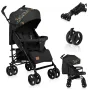 Carucior sport compact, Lionelo, Irma, Spatar ajustabil in 4 pozitii, Suport picioare reglabil, Manere rotative, Pliere tip umbrela, 6- 36 luni, Pana la 15 kg, Conform cu EN1888-1:2018, Negru - 4