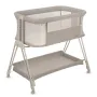 Patut co-sleeper, Lionelo, Luna, 2 in 1, Cu laterala culisanta, Cu setare unghiulara, Cu roti, Reglabil in 6 pozitii pe inaltime, Bej