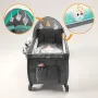 Patut pliant, Lionelo, Sven Plus, 120x60 cm, Cu doua nivele, Cu arcada jucarii, masuta de infasat, vibratii, melodii, conform cu standardele europeane de securitate EN716 si EN12221, Turcoaz/Gri - 13