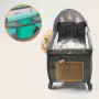 Patut pliant, Lionelo, Sven Plus, 120x60 cm, Cu doua nivele, Cu arcada jucarii, masuta de infasat, vibratii, melodii, conform cu standardele europeane de securitate EN716 si EN12221, Turcoaz/Gri - 14