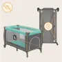 Patut pliant, Lionelo, Sven Plus, 120x60 cm, Cu doua nivele, Cu arcada jucarii, masuta de infasat, vibratii, melodii, conform cu standardele europeane de securitate EN716 si EN12221, Turcoaz/Gri - 16