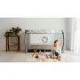 Patut pliant, Lionelo, Sven Plus, 120x60 cm, Cu doua nivele, Cu arcada jucarii, masuta de infasat, vibratii, melodii, conform cu standardele europeane de securitate EN716 si EN12221, Turcoaz/Gri - 31
