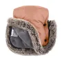 Manusi calduroase pentru carucior, Petite&Mars, Furry, Cu blanita detasabila, Pentru vremea rece, Potrivite pentru orice carucior, Impermeabile, Inchidere prin capse, Pastel Peach - 2