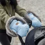 Manusi calduroase pentru carucior, Petite&Mars, Furry, Cu blanita detasabila, Pentru vremea rece, Potrivite pentru orice carucior, Impermeabile, Inchidere prin capse, Pastel Peach - 3