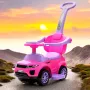 Masinuta de impins, Baby Mix, Cu maner de impins detasabil, Cu protectii laterale, Cu melodii si claxon, Cu suport jucarii sub sezut, Pink - 3