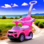 Masinuta de impins, Baby Mix, Cu maner de impins detasabil, Cu protectii laterale, Cu melodii si claxon, Cu suport jucarii sub sezut, Pink - 4