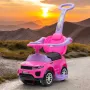 Masinuta de impins, Baby Mix, Plus, Scaun din piele ecologica, Cu maner de impins detasabil, Cu protectii laterale, Cu melodii si claxon, Cu suport jucarii sub sezut, Pink - 2