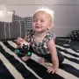 Masinuta zornaitoare, Oball,  Cu lumini, Textura flexibila, Pentru motricitate fina, Cu lumini, 3+ luni, Curious Car Zen, Multicolor - 4