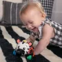 Masinuta zornaitoare, Oball,  Cu lumini, Textura flexibila, Pentru motricitate fina, Cu lumini, 3+ luni, Curious Car Zen, Multicolor - 6