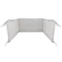 Aparatoare pentru patut, MimiNu, Cu volanase, Din bumbac certificat Oeko Tex Standard 100, 180x30 cm, Cu panglici, Colectia Royal,Grey - 3