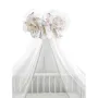 Baldachin, MimiNu, Din tull, Mare, Cu funda din bumbac, Dimensiune 400x170 cm, Materiale certificate Oeko Tex Standard 100, Sweet Deer Pink  - 1