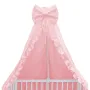 Baldachin, MimiNu, Pentru patut, Cu funda si volanas, 210x145 cm, Materiale certificate Oeko Tex Standard 100, Colectia Royal, Powder Pink