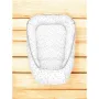 Cosulet bebelus, MimiNu, Pentru dormit, Baby Cocoon 75x55 cm, Husa 100% bumbac, Din bumbac certificat Oeko Tex Standard 100, Mini Gray Stars - 3