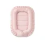 Cosulet bebelus, MimiNu, Pentru dormit, Baby Nest 55 x 75 cm, Cu Volanase, Husa 100% bumbac, Din bumbac certificat Oeko Tex Standard 100, Colectia Royal, Powder Pink